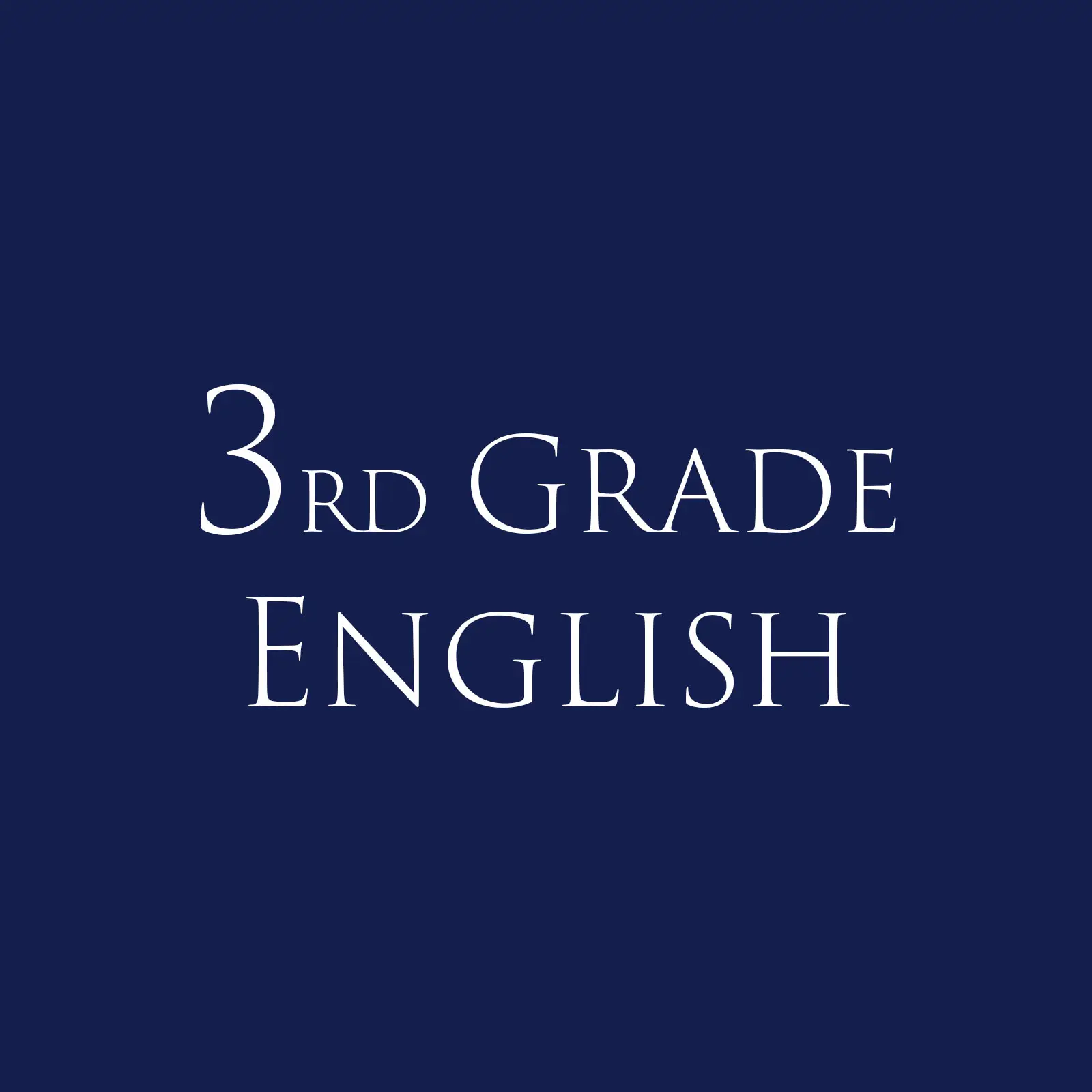 3rd Grade English